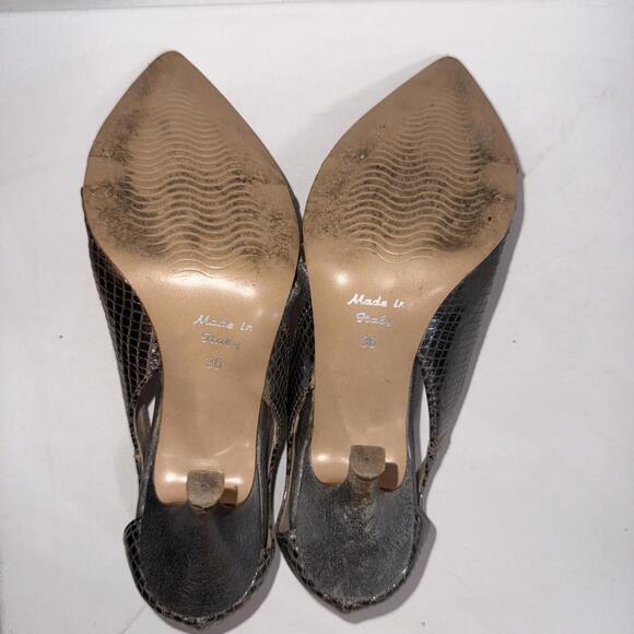 VTG ELIANA BUCCI VERA PELLE Silver Metallic Leather Point Toe Classic Pumps 36 - Picture 11 of 15